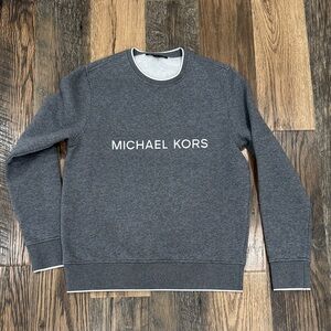 Michael Kors Charcoal Gray Logo Crewneck Sweater